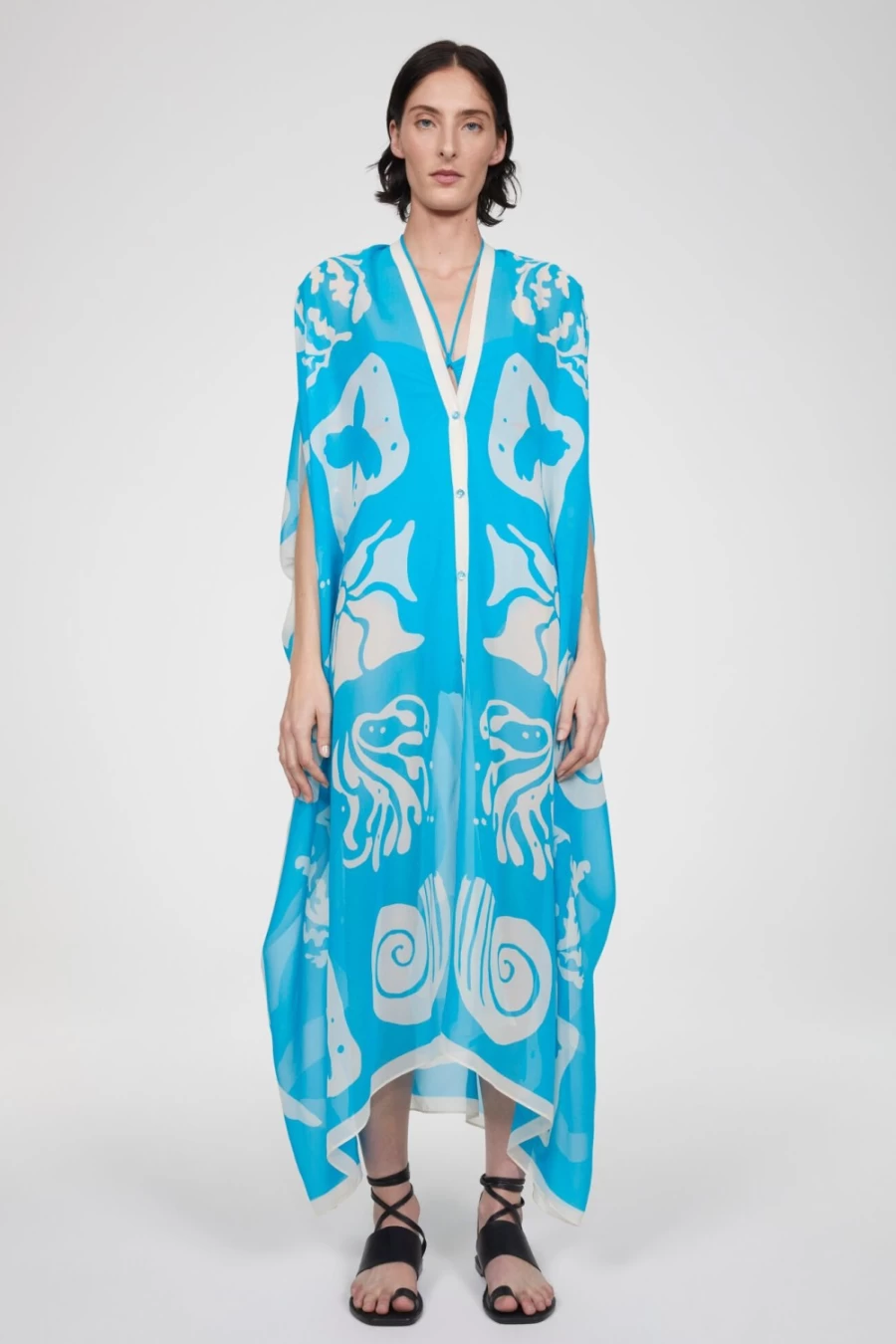 Rodebjer Women's Tropic Blue Agave Youthquake Caftan Dress